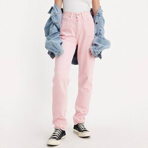 NWoT Levi's Premium Big E 80's Mom Jeans High Waist Zip Chalk Pink Cotton